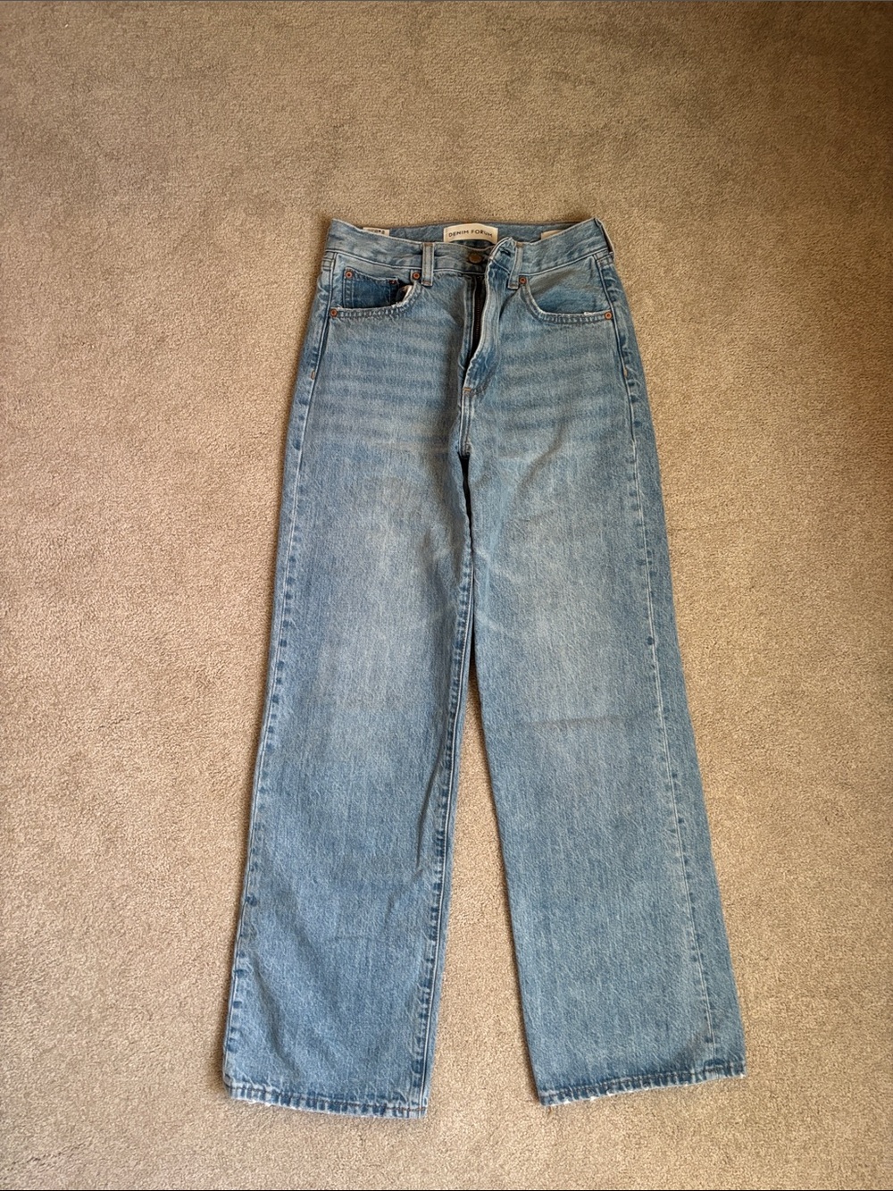 Denim Forum Aritzia Light Blue Denim Jeans with Contrast Stitching - 26
